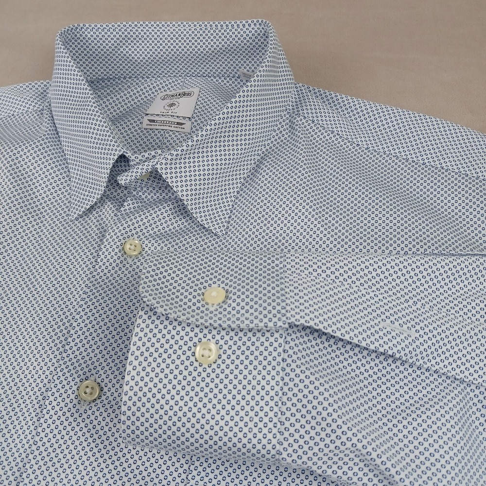 Gitman Bros 17.5 35/36 XL Mens Shirt Wingspan Stretch Geometric Modern 26x31